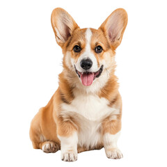 Corgi dog sitting isolated on white background
