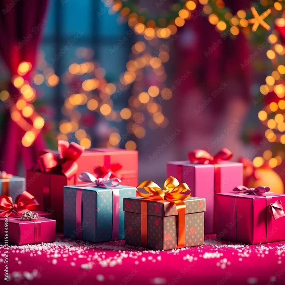 christmas, gift, box, present, ribbon, bow, decoration, holiday, celebration, birthday, xmas, gifts, red, surprise, object, package, isolated, gold, boxes, festive, new, tree, color, anniversary, orna