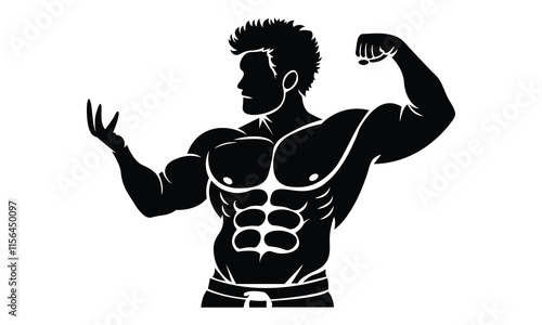 Body Builder Silhouette Vector Art