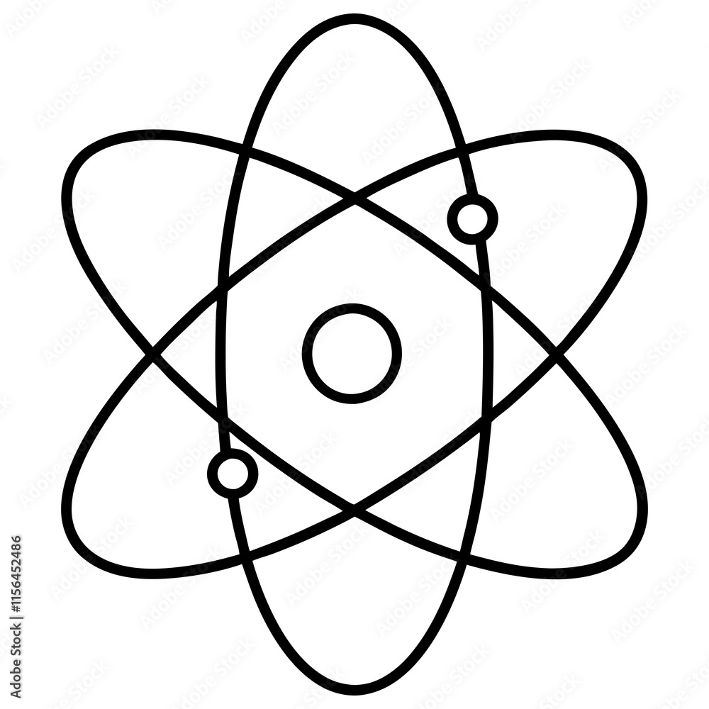 Atom Line Art Vector Design