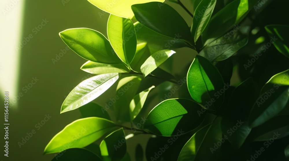 Green Leaves in Soft Indoor Lighting Green Leaves in Soft Indoor Lighting