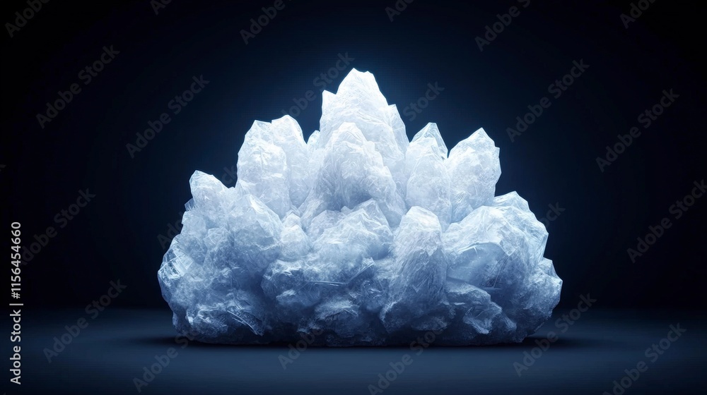 Fototapeta premium Luminous Ice Crystals Glacial Cluster Winter Wonderland Frozen Art