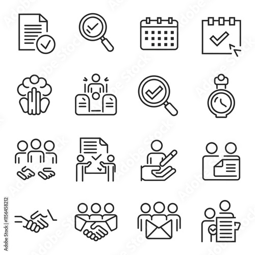 audit icon set vector 