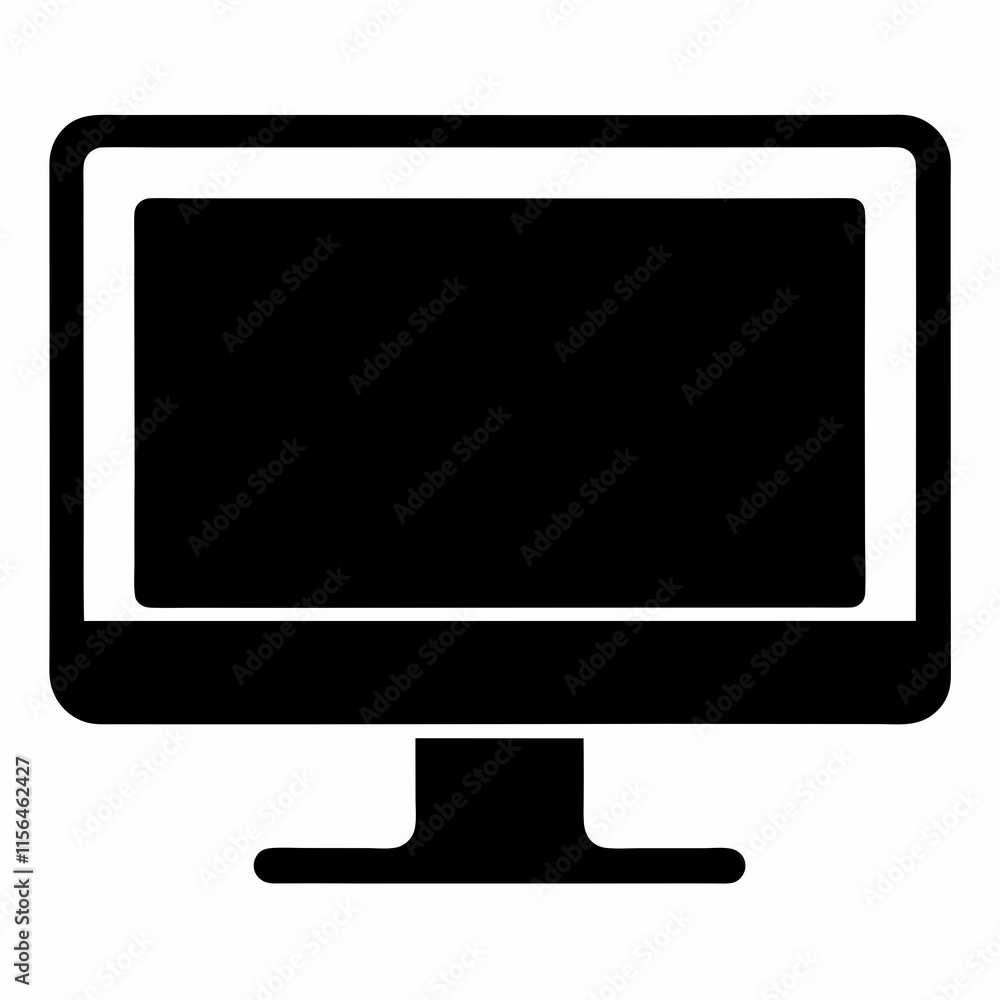 Desktop Monitor Silhouette Vector Art Desktop Monitor Silhouette Vector Art