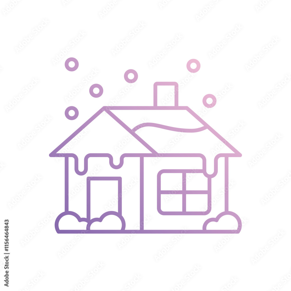Winter House icon isolated on a white background. Vector illustration. Winter House icon isolated on a white background. Vector illustration.