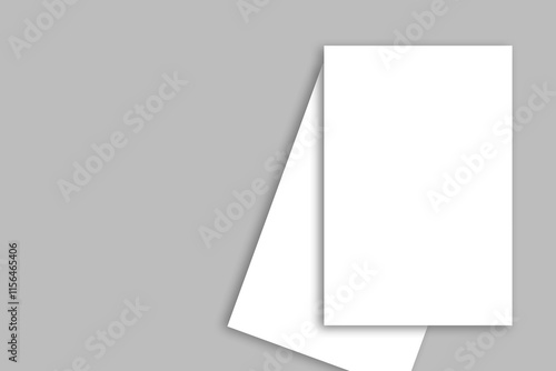 blank white banner on white, blank white paper, template 