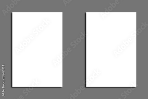 set of blank white frames, blank white paper, template 