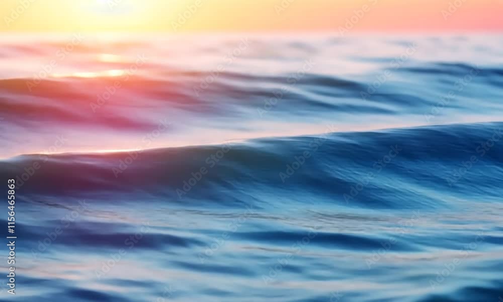 Ocean waves at sunset, golden and pink glow on water surface. Ocean waves at sunset, golden and pink glow on water surface.