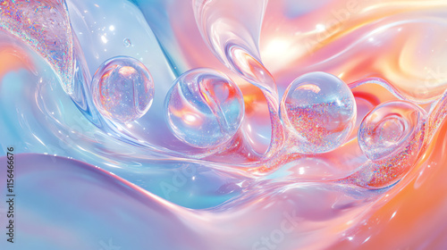 background with blue cotton candy bubbles