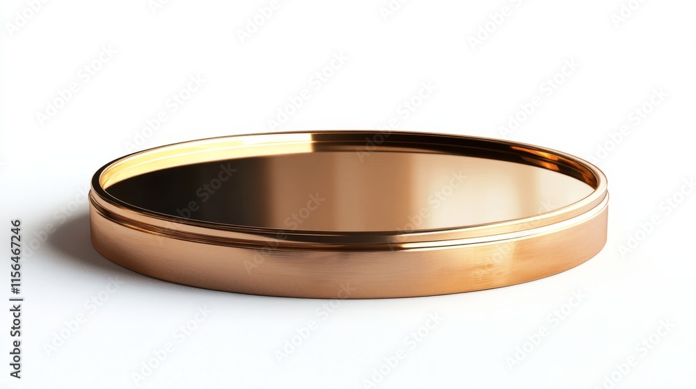 Golden podium with a glossy mirror-like surface, isolated on white Golden podium with a glossy mirror-like surface, isolated on white