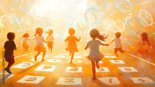 children playing in theme park