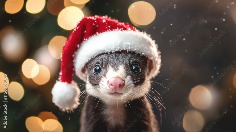 Ferret in Santa Hat Ferret in Santa Hat
