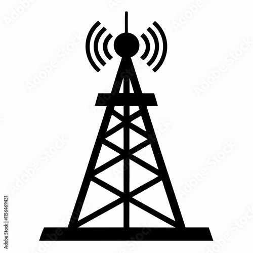 Cellular Tower Silhouette Vector Art