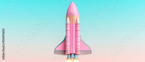 Pink Space Shuttle Launch   Startup  Innovation   Success  Technology  Future photo