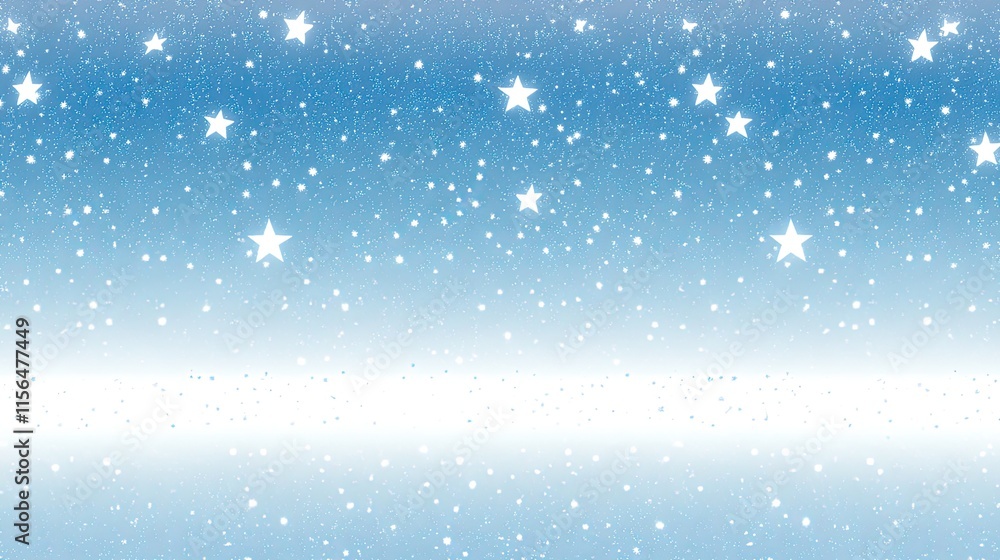 Sparkling Winter Sky With Numerous Stars And Snow Sparkling Winter Sky With Numerous Stars And Snow