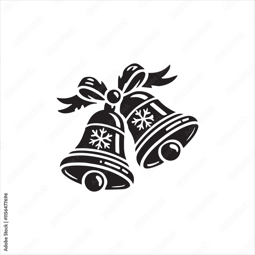 illustration of a bell with ribbon illustration of a bell with ribbon