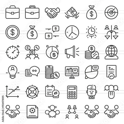 Business and finance icon set vector