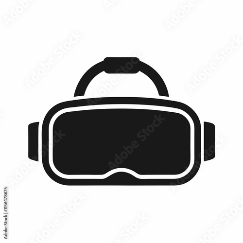 VR Headset Black Silhouette Vector
