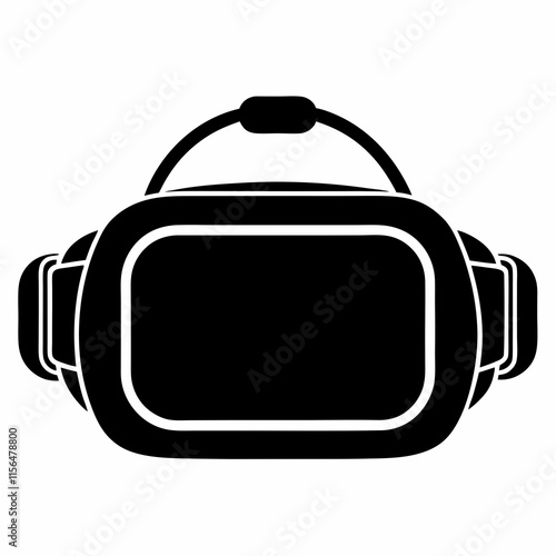 VR Headset Black Silhouette Vector