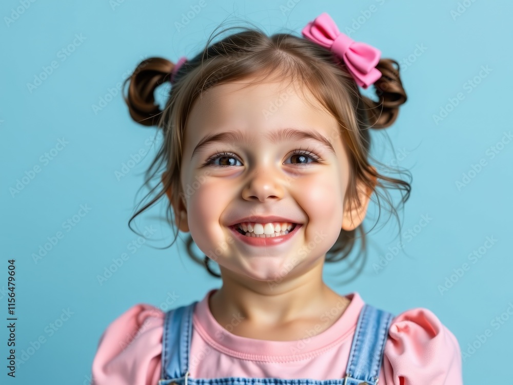 Happy Toddler Girl Smiling Portrait Child Joyful Happy Toddler Girl Smiling Portrait Child Joyful