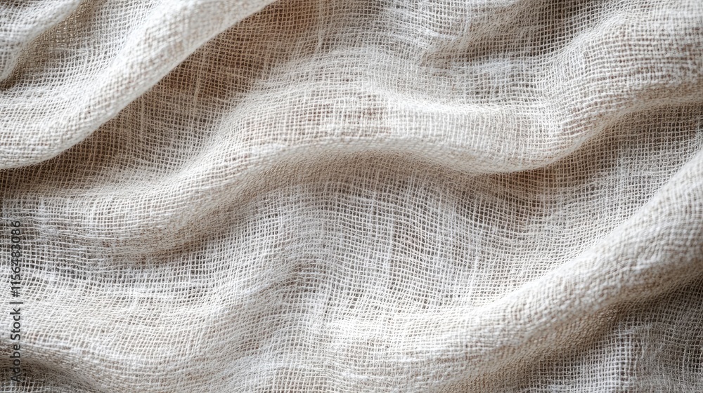 Textured Linen Fabric Draped Softly Showing Weave Textured Linen Fabric Draped Softly Showing Weave