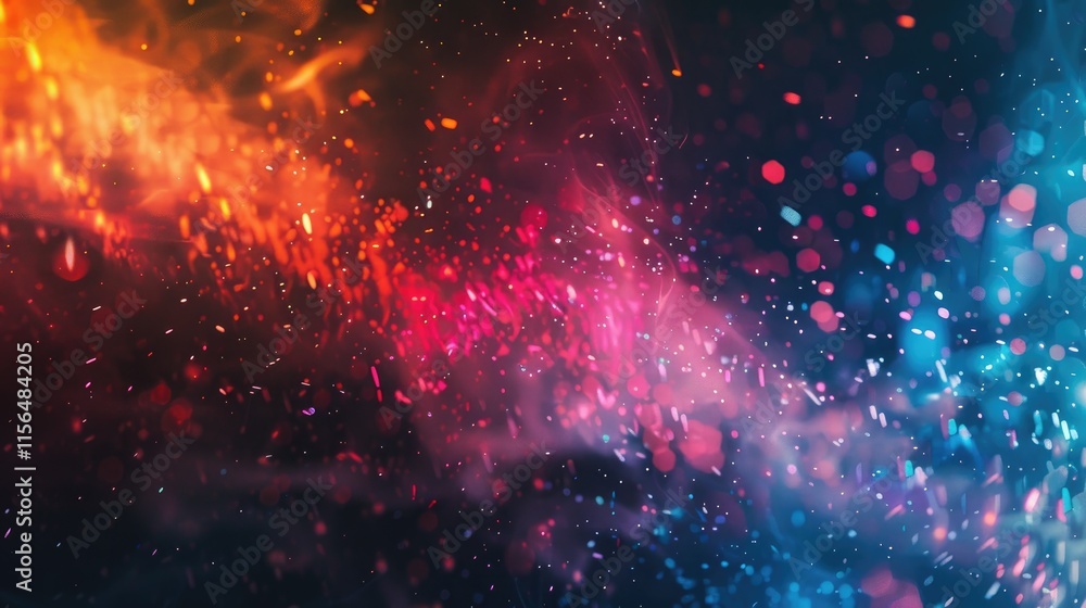 Fototapeta premium Abstract colorful design featuring vibrant swirls and bokeh effects.