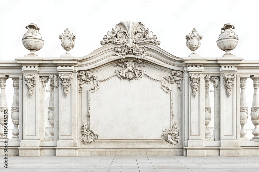 White fence and front door on white background White fence and front door on white background