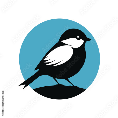 Charming black-capped chickadee vector design 
