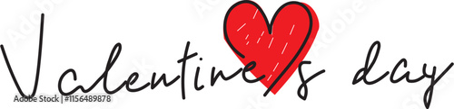 Valentines day background with heart pattern and typography of happy valentines day text . Vector