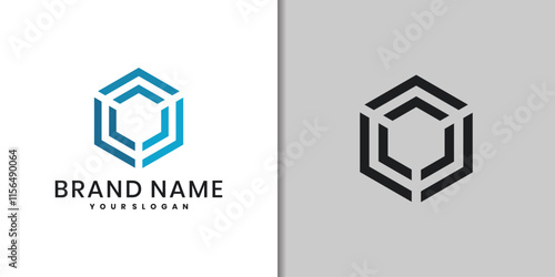 geometric cube logo vector design