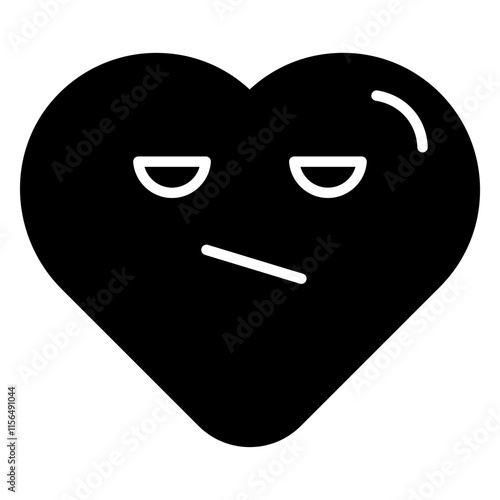 Heart symbol with a frustrated expression, featuring furrowed brows and an irritated look.