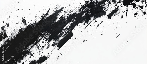 Abstract Black Ink Blot with Text Space on White Background Perfect for Creative Business Presentations and Designs