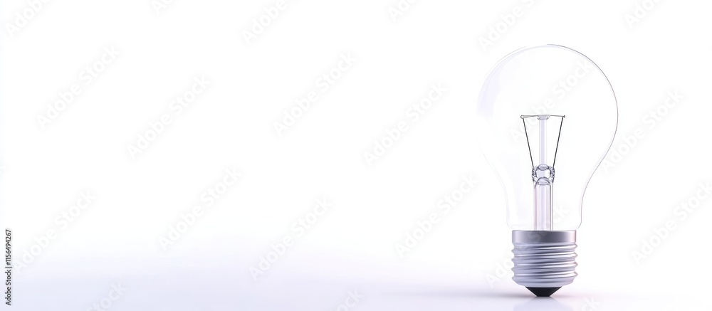 3D Illustration of a Light Bulb Symbolizing Innovative Ideas with Clear Space for Customizable Text or Concepts 3D Illustration of a Light Bulb Symbolizing Innovative Ideas with Clear Space for Customizable Text or Concepts