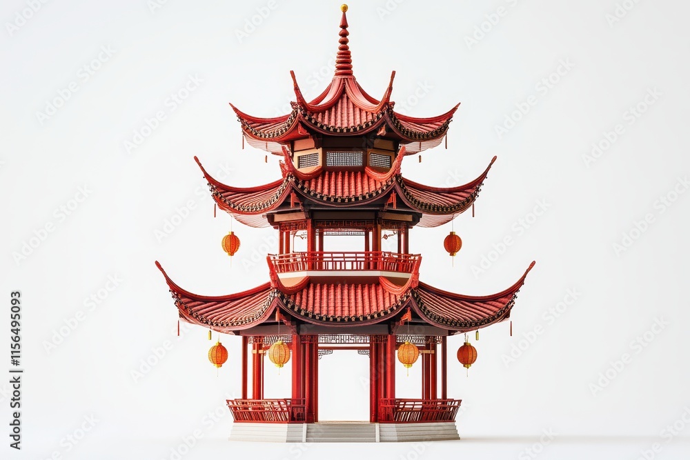traditional japanese pagoda on white background traditional japanese pagoda on white background