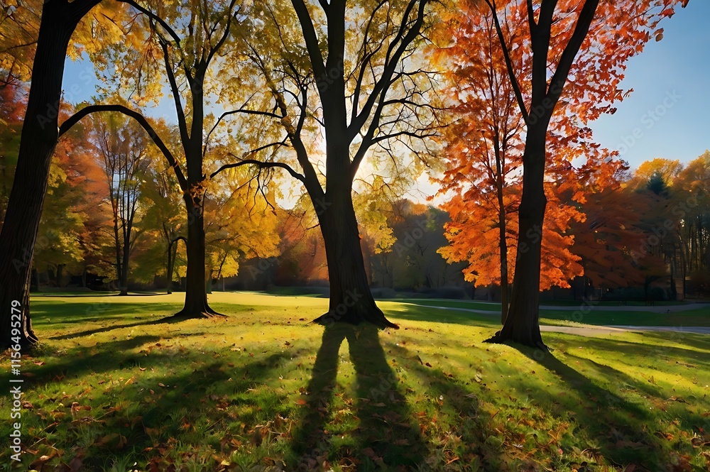 A autumn landscape background with natural beauty fall scenery colourful fall leaves A autumn landscape background with natural beauty fall scenery colourful fall leaves