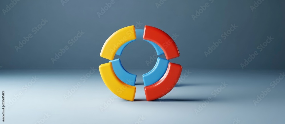 3D Circular Flow Diagram Infographic Design with Colorful Segments and Blank Space for Text Integration and Presentation 3D Circular Flow Diagram Infographic Design with Colorful Segments and Blank Space for Text Integration and Presentation
