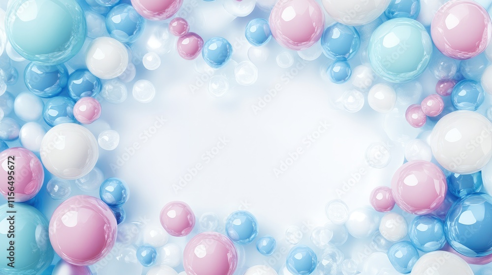 Colorful Shiny Balloons in Pastel Shades Creating a Festive Background with Empty Space for Text or Messages Colorful Shiny Balloons in Pastel Shades Creating a Festive Background with Empty Space for Text or Messages