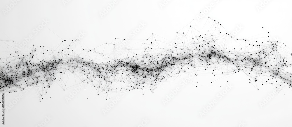Obraz premium Interconnected Dots and Lines Abstract Digital Background with Empty Space for Text or Brand Message