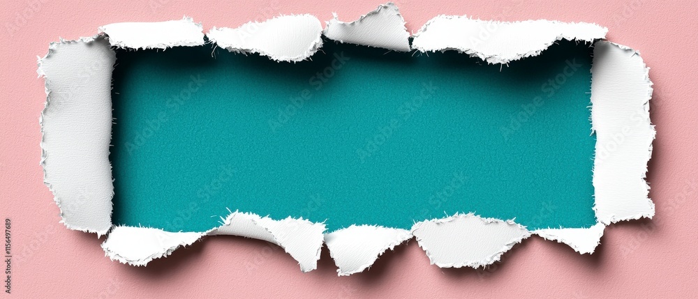 Torn Paper Texture Pink Teal Background Design Torn Paper Texture Pink Teal Background Design
