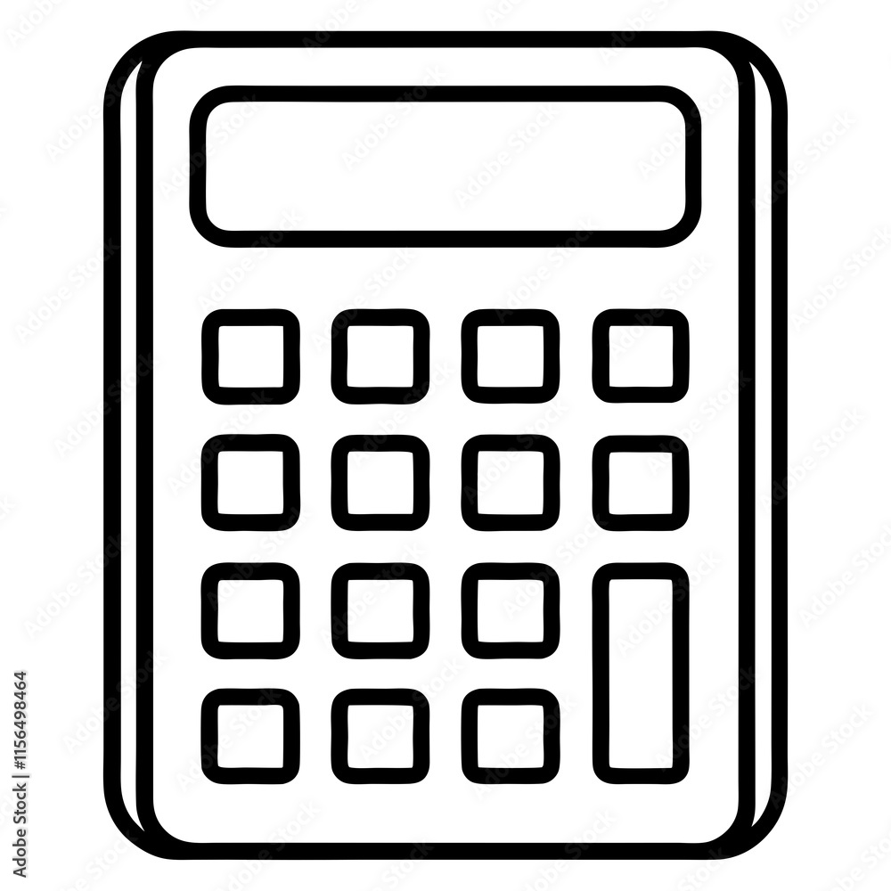 Calculator Line Art Vector Design Calculator Line Art Vector Design
