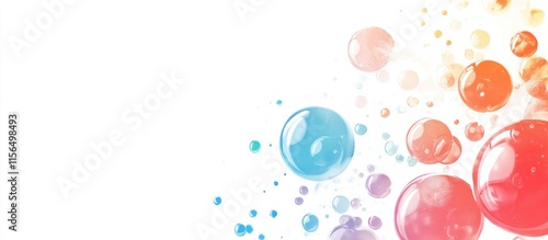 Olympic Themed Colorful Bubbles Design with White Background and Copyspace for Text in a Vibrant Promotional Banner Concept photo