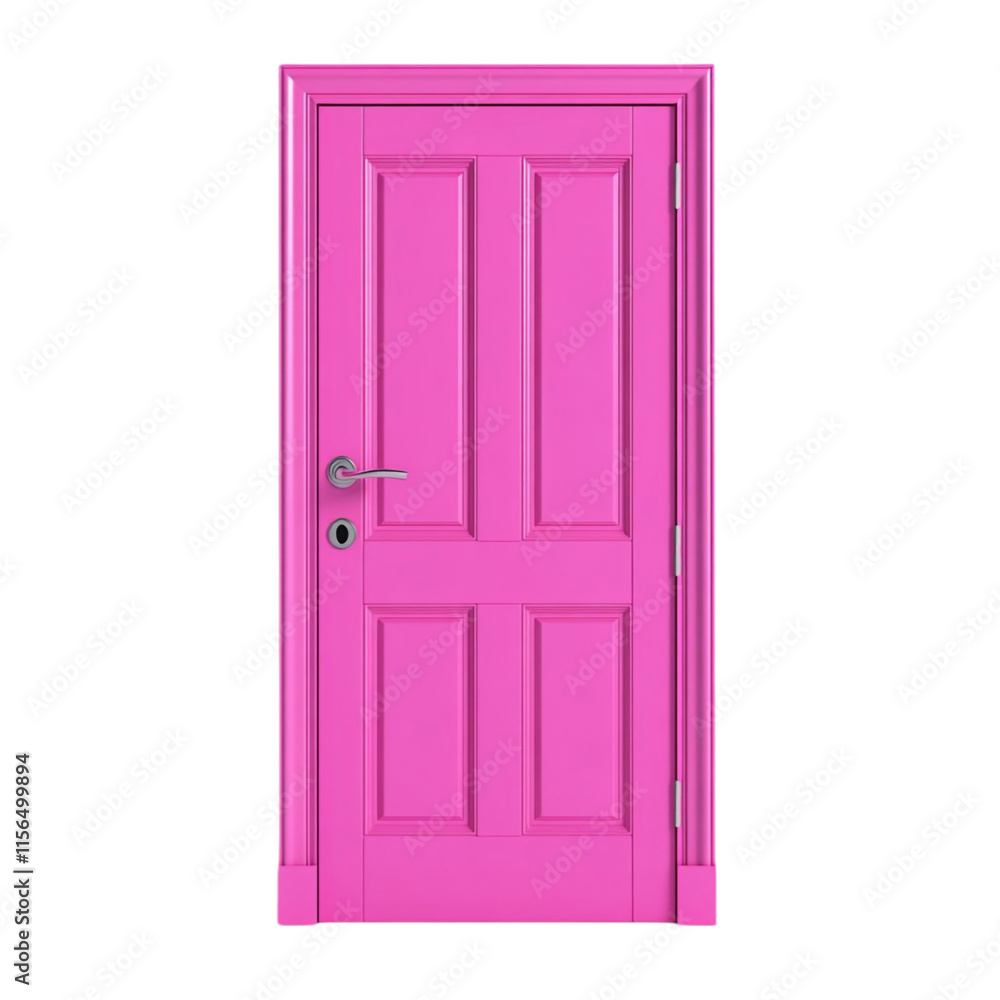 Vivid Pink Door 3D Design Isolated on Transparent Background Vivid Pink Door 3D Design Isolated on Transparent Background