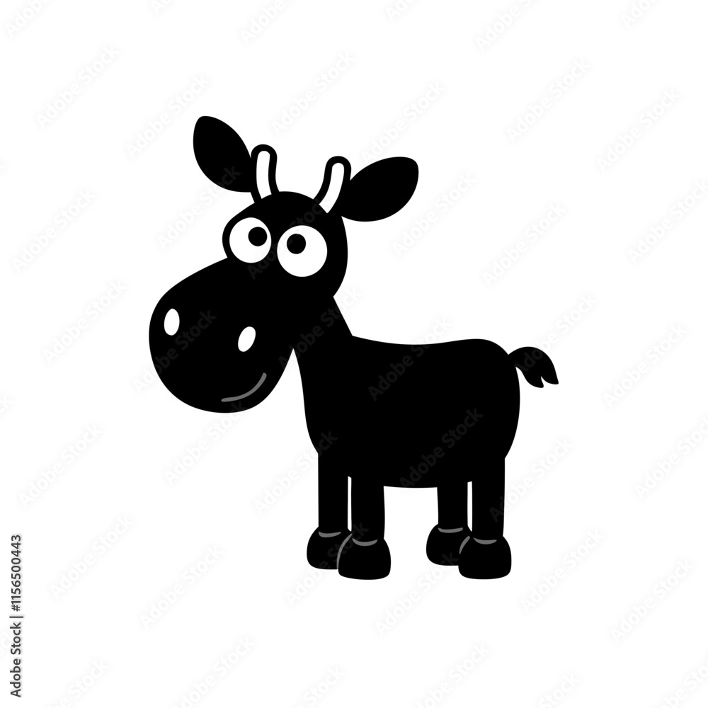 Fototapeta premium Moose cartoon vector silhouette