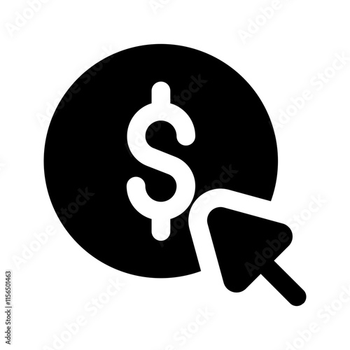 pay per click glyph icon