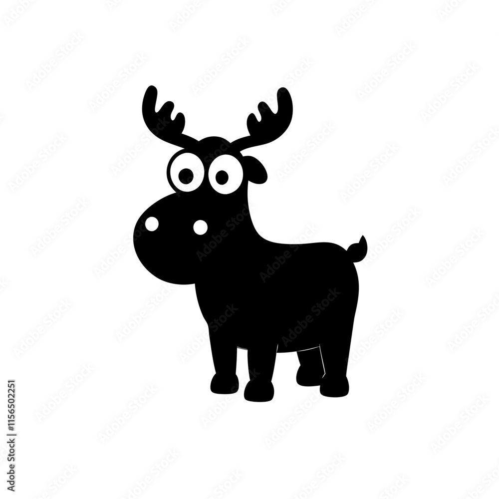 Fototapeta premium Elk cartoon vector silhouette