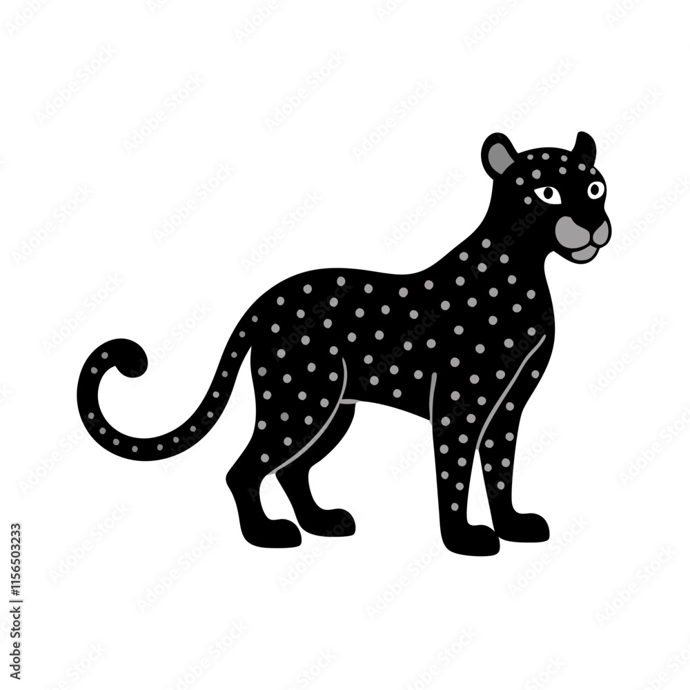 Fototapeta premium Cheetah cartoon vector silhouette