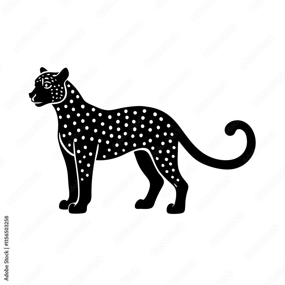 Fototapeta premium Cheetah cartoon vector silhouette