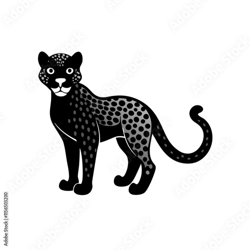 Cheetah cartoon vector silhouette