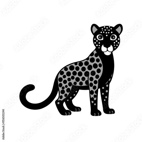 Cheetah cartoon vector silhouette