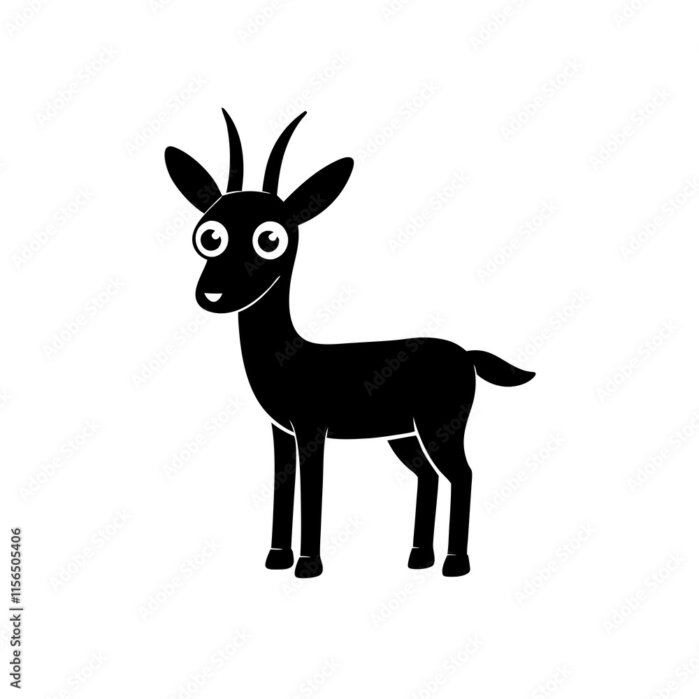 Fototapeta premium Antelope cartoon vector silhouette